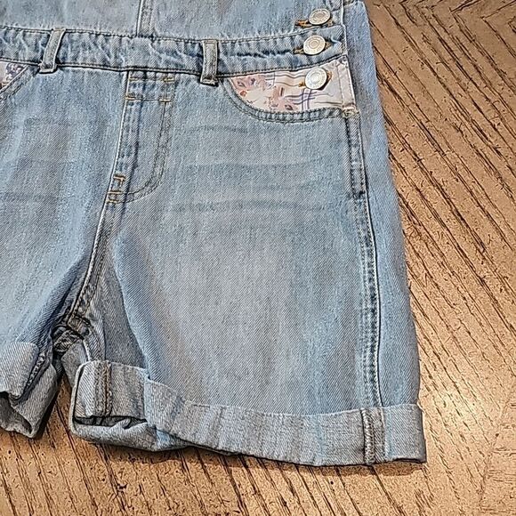 Girls denim overall shorts size 9/10 Forever 21 - Picture 4 of 9